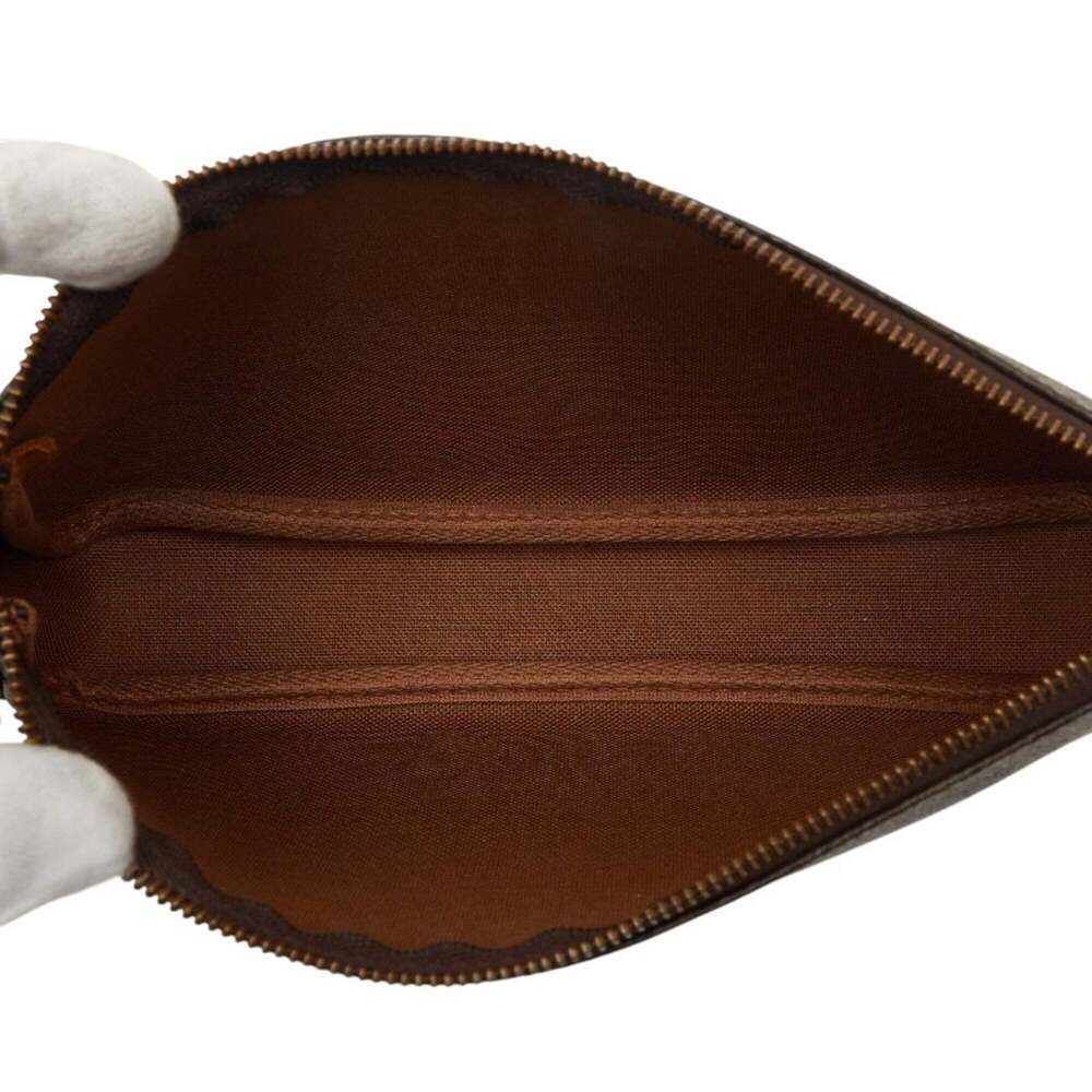 LOUIS VUITTON Brown Monogram Leather Pochette Pouch - Picture 7 of 9